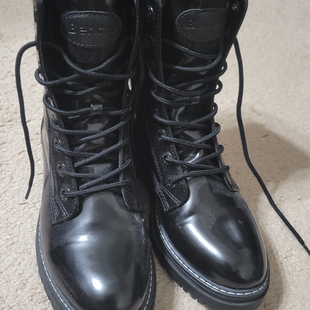 Bench Black Ankle Lace-Up Boots